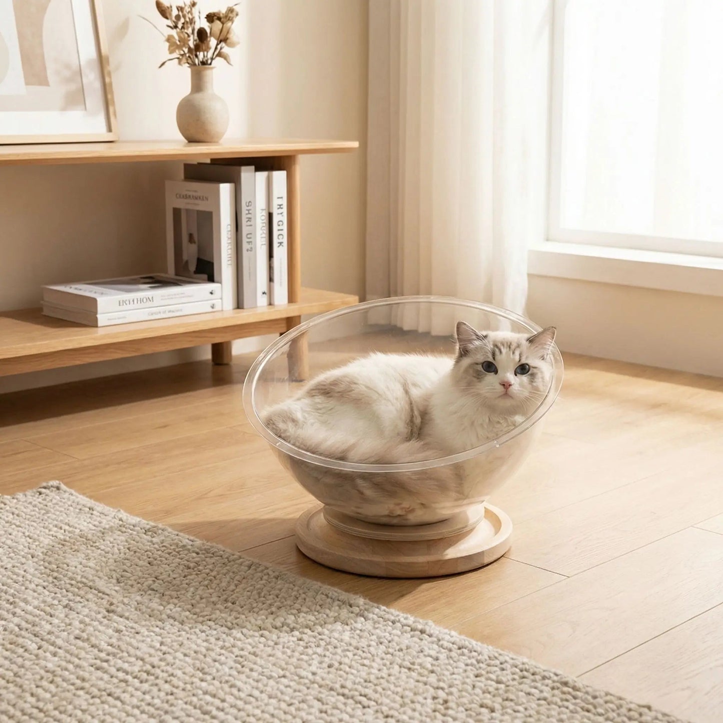 panier pour chat design intérieur beige moderne