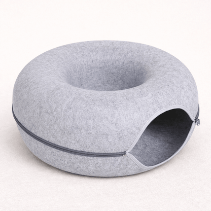 panier pour chat feutre gris clair
