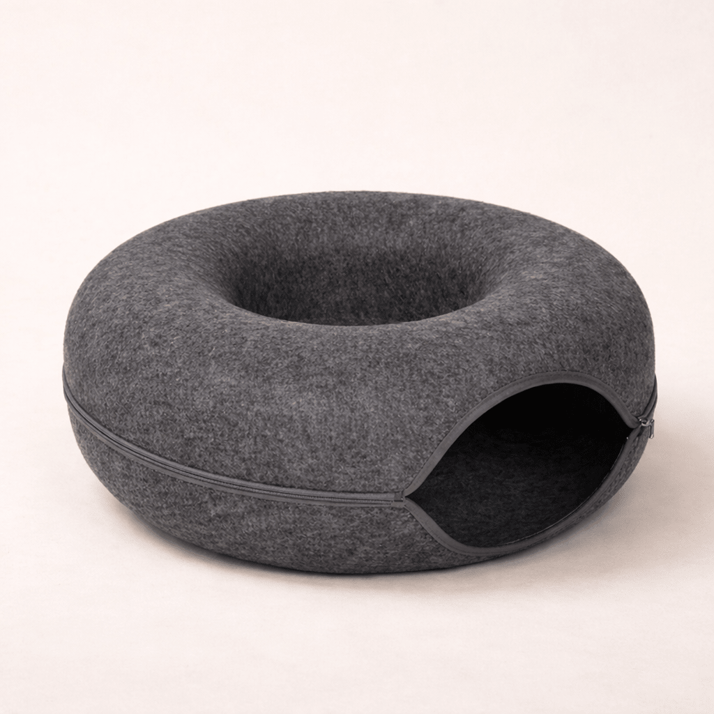 panier pour chat feutre gris foncé