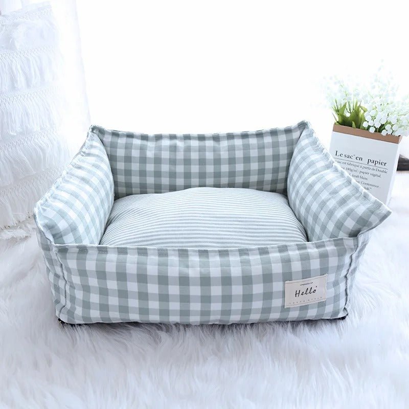 panier chat xxl vichy gris style canapé