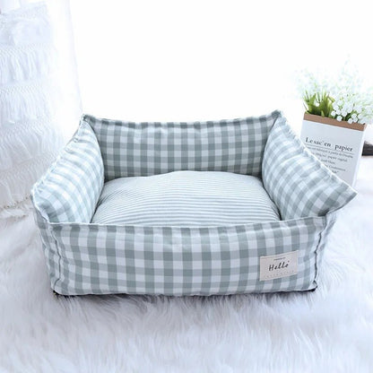 panier chat xxl vichy gris style canapé