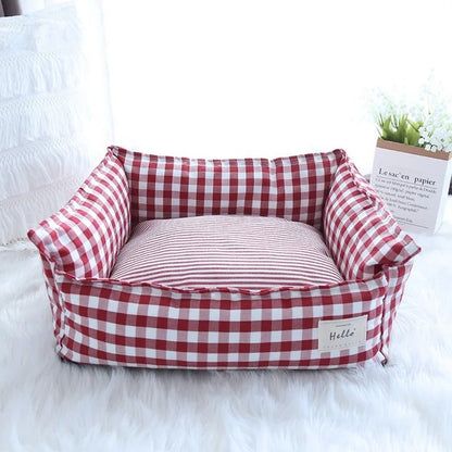 panier chat xxl vichy rouge style canapé