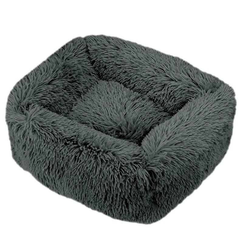 panier pour chat xxl peluche gris foncé