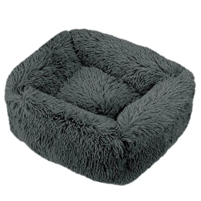 panier pour chat xxl peluche gris foncé