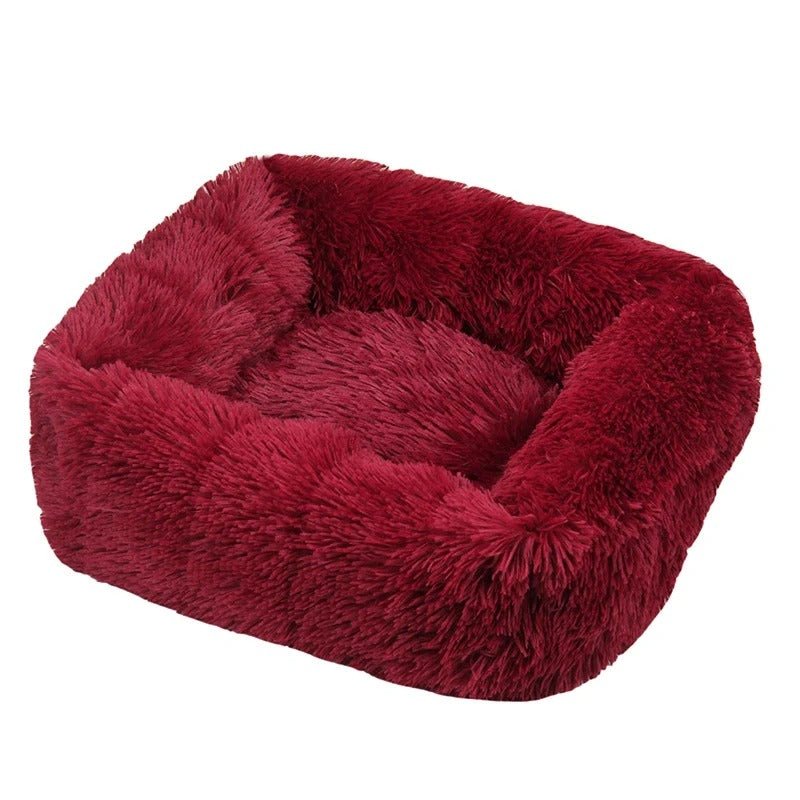 panier pour chat xxl peluche rouge bourgogne
