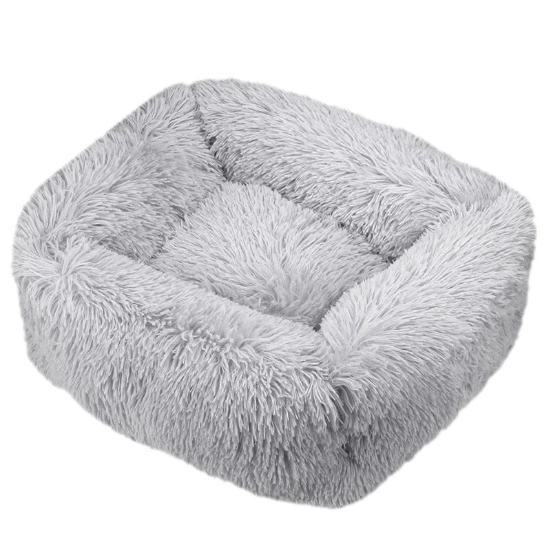 panier pour chat xxl peluche gris clair