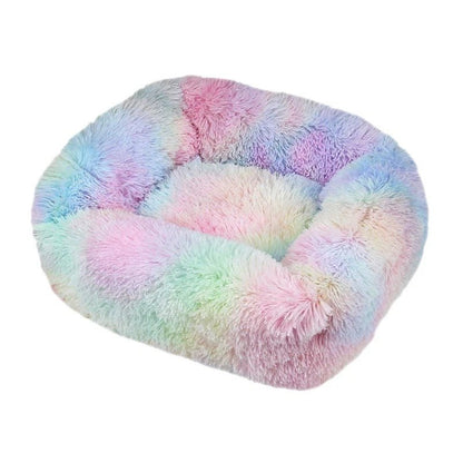 panier pour chat xxl peluche multicolore pastel
