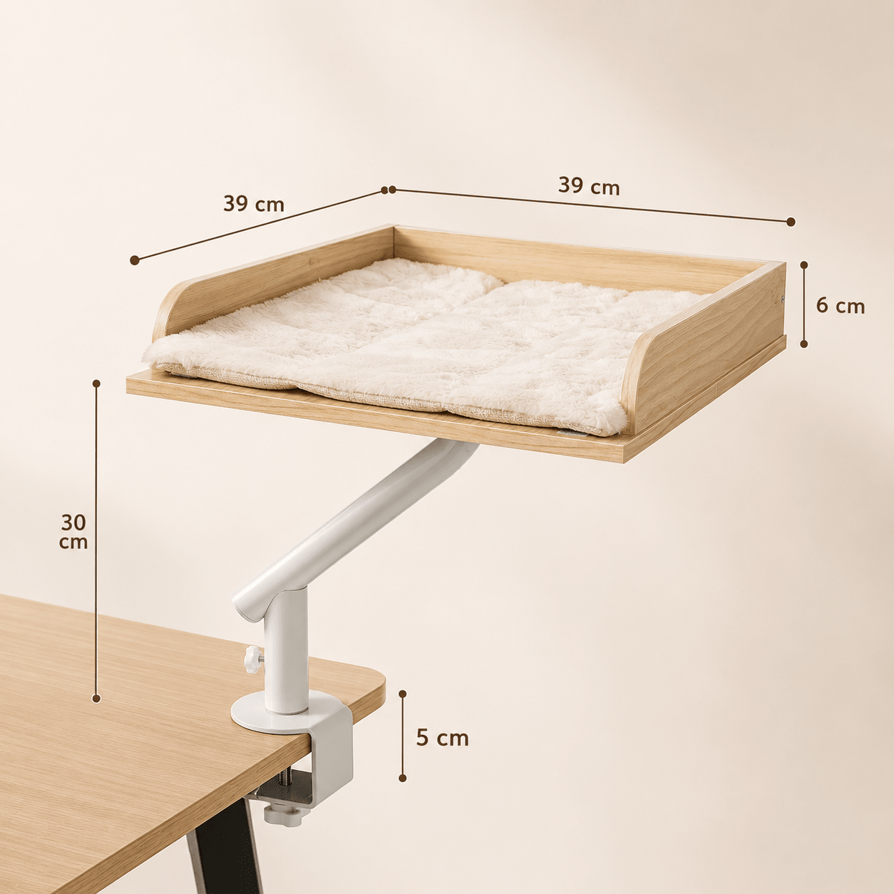 dimensions du panier suspendu pour chat en bois naturel