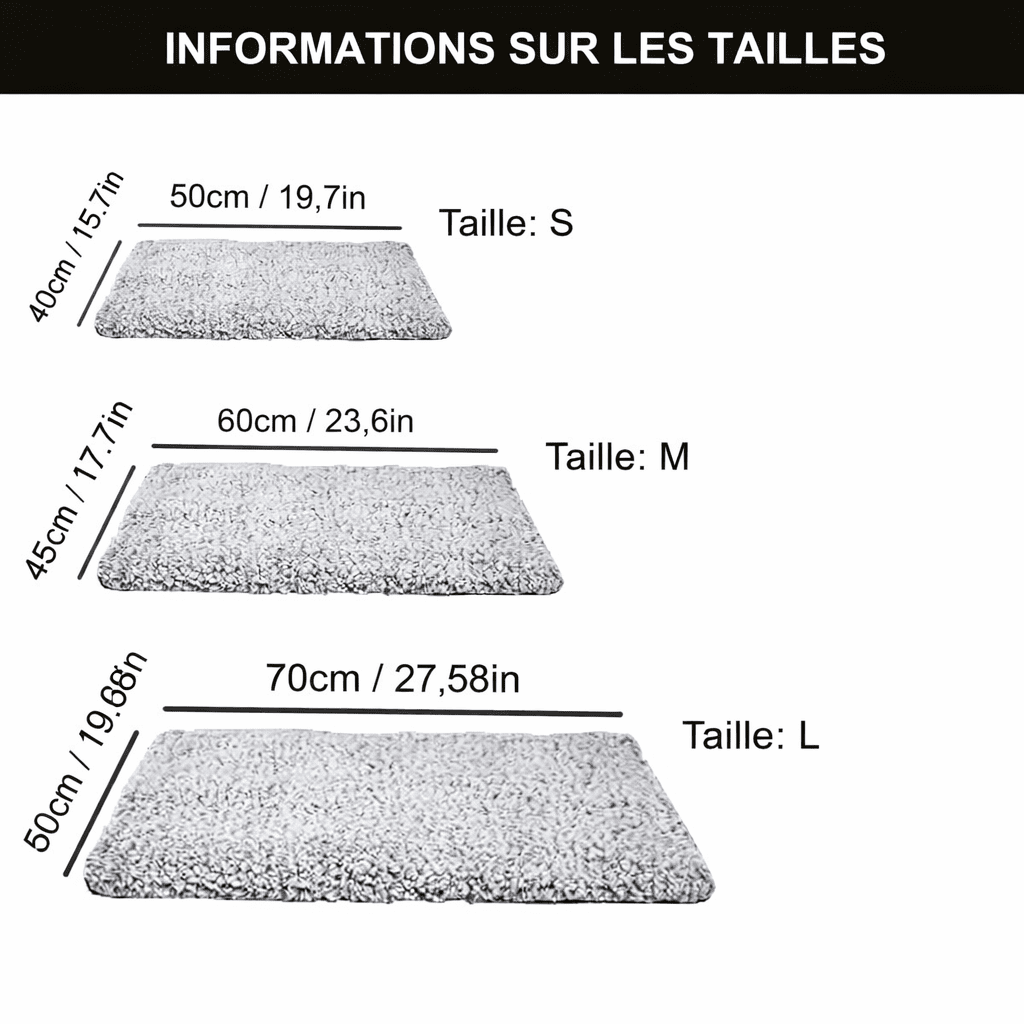 tapis chauffant chat guide des tailles s m l