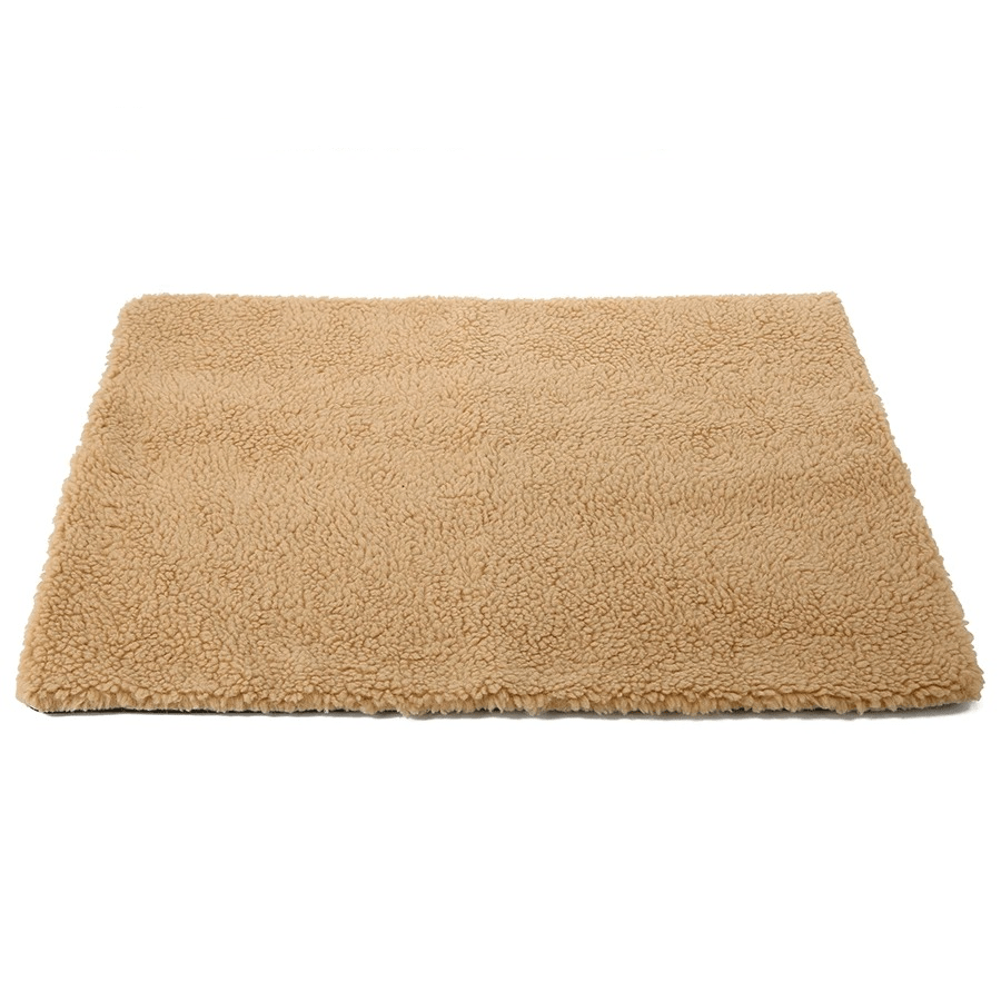 tapis chauffant pour chat beige texture peluche douce