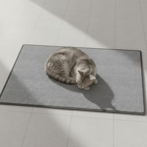 tapis griffoir chat gris moderne design épuré et antidérapant