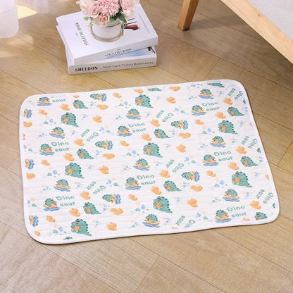 tapis rafraichissant chat motif dinosaures blanc