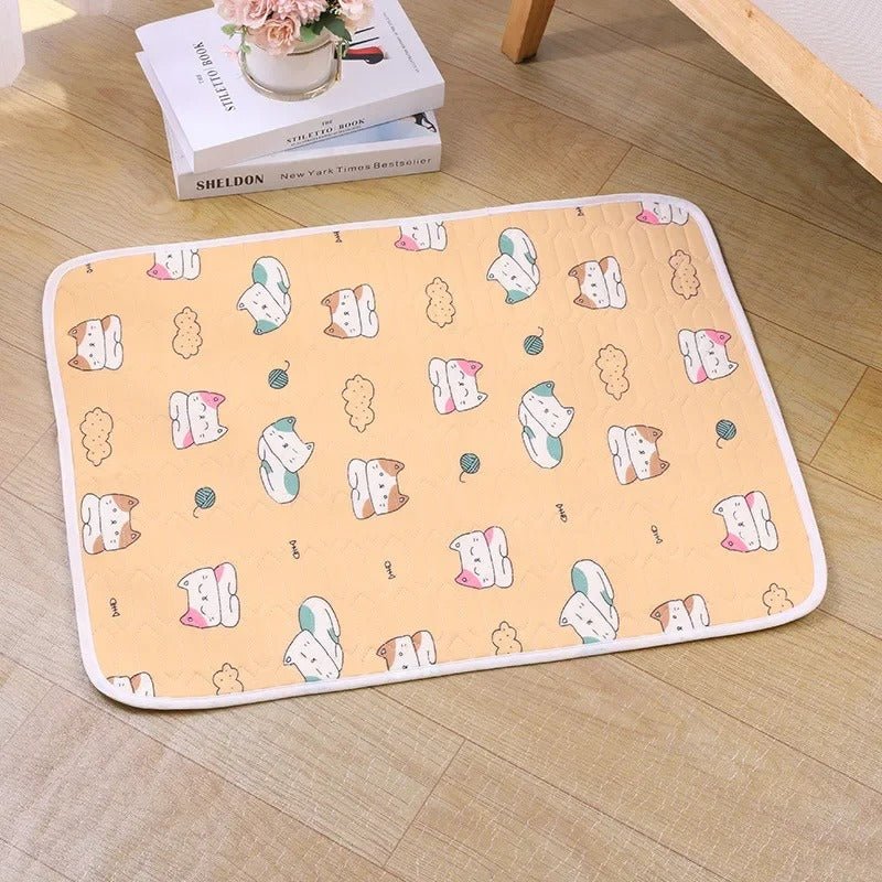 tapis rafraichissant chat motif chiens jaune