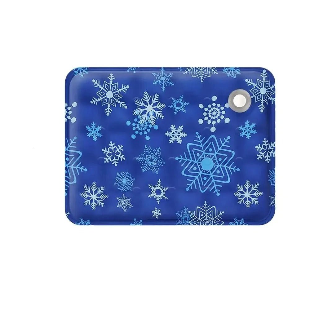 tapis rafraichissant chat couleur bleu foncé motif flocons