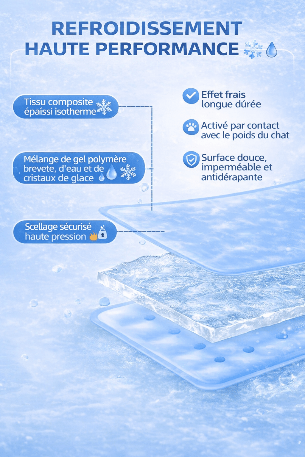 tapis rafraichissant chat technologie gel refroidissant haute performance