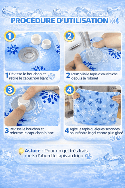 tapis rafraichissant chat facile à utiliser remplissage eau