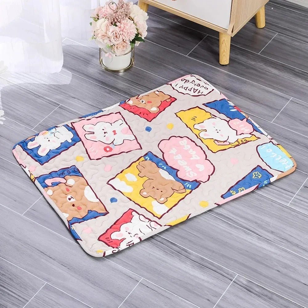 tapis rafraichissant pour chat motif patchwork
