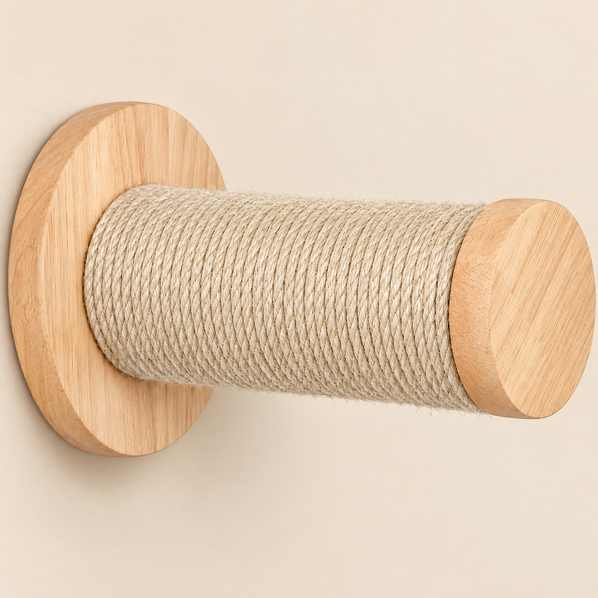 Détail d'une marche murale pour chat recouverte de sisal